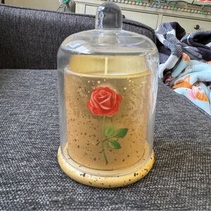 Charmed Aroma Beauty and the Beast Elegant Gold Candle with Red Rose 🌹
